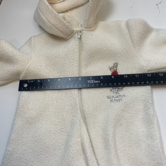Vintage Peter Rabbit Onesie Beatrix Potter Quiltex 6 months Fleece Bunting Suit - Picture 4 of 7